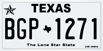 TX license plate BGP1271