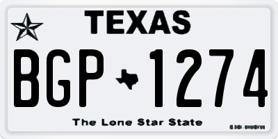 TX license plate BGP1274