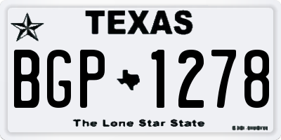 TX license plate BGP1278