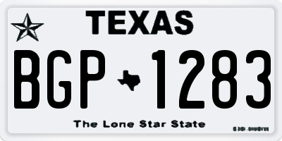 TX license plate BGP1283