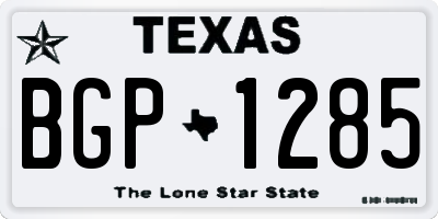 TX license plate BGP1285