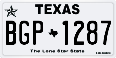 TX license plate BGP1287