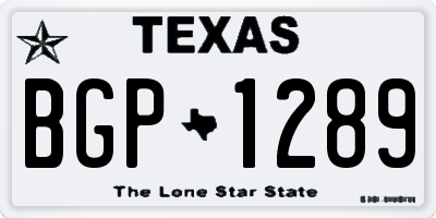 TX license plate BGP1289