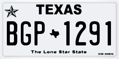 TX license plate BGP1291