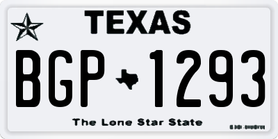 TX license plate BGP1293