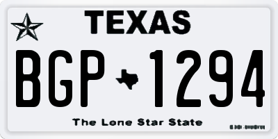 TX license plate BGP1294