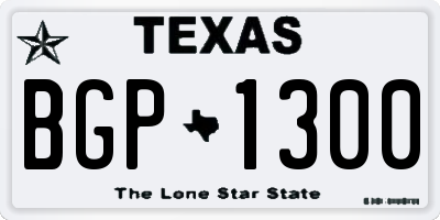 TX license plate BGP1300