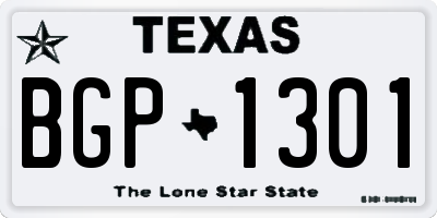 TX license plate BGP1301