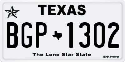 TX license plate BGP1302