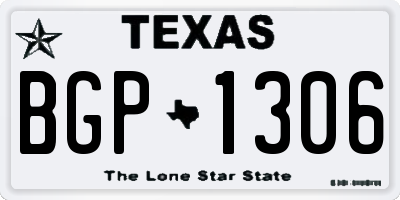 TX license plate BGP1306
