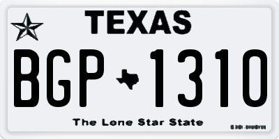 TX license plate BGP1310