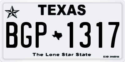 TX license plate BGP1317