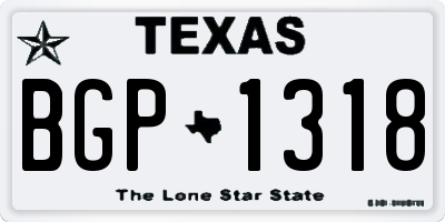 TX license plate BGP1318
