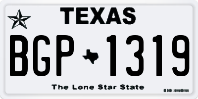 TX license plate BGP1319