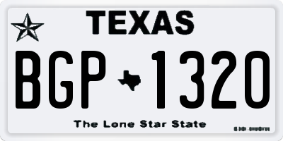 TX license plate BGP1320