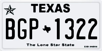 TX license plate BGP1322