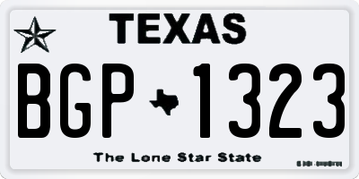 TX license plate BGP1323