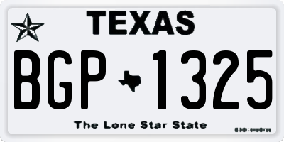 TX license plate BGP1325