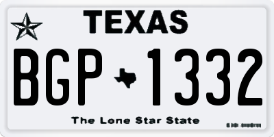 TX license plate BGP1332