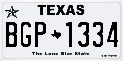 TX license plate BGP1334