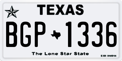 TX license plate BGP1336
