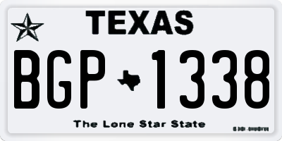 TX license plate BGP1338