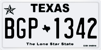 TX license plate BGP1342
