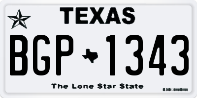TX license plate BGP1343