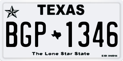 TX license plate BGP1346