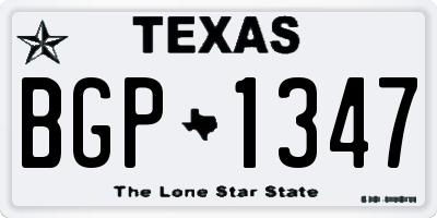 TX license plate BGP1347
