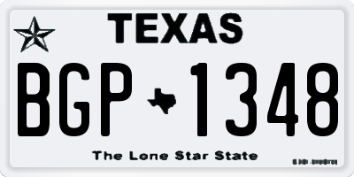 TX license plate BGP1348