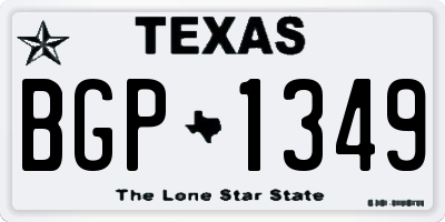 TX license plate BGP1349