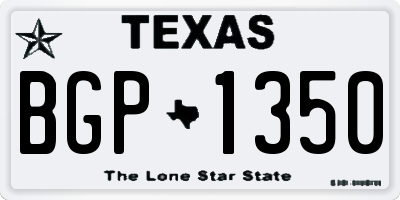 TX license plate BGP1350