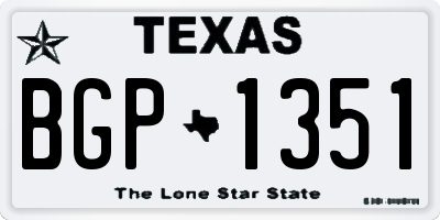 TX license plate BGP1351