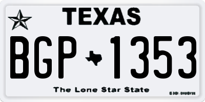 TX license plate BGP1353
