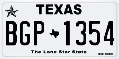 TX license plate BGP1354