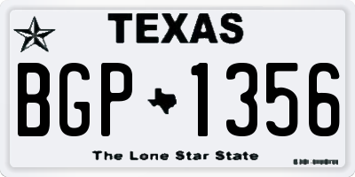 TX license plate BGP1356