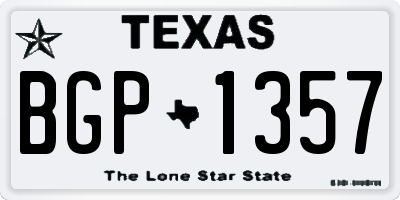 TX license plate BGP1357