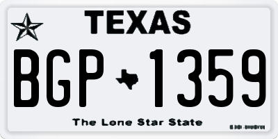 TX license plate BGP1359