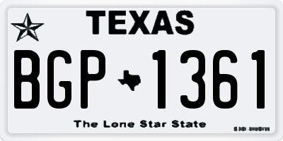 TX license plate BGP1361