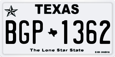TX license plate BGP1362