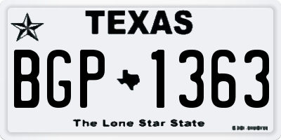 TX license plate BGP1363