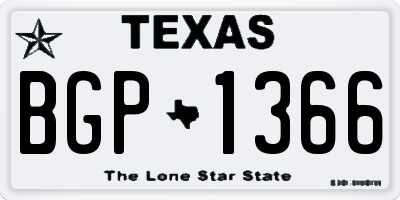 TX license plate BGP1366