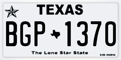 TX license plate BGP1370