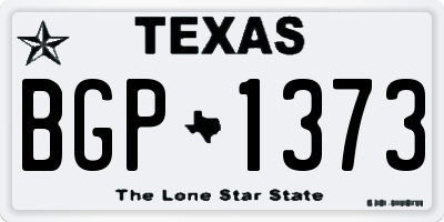 TX license plate BGP1373