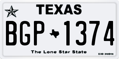 TX license plate BGP1374