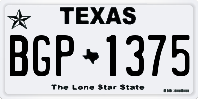 TX license plate BGP1375