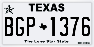 TX license plate BGP1376