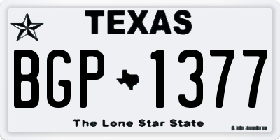 TX license plate BGP1377