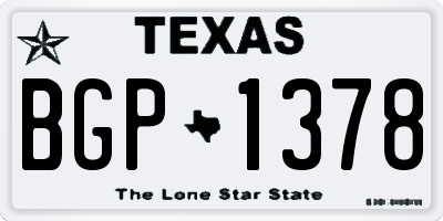 TX license plate BGP1378